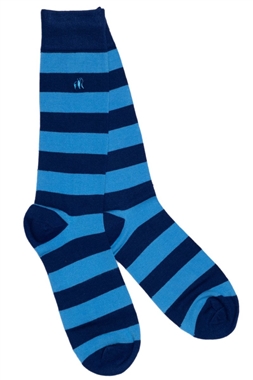 Swole Panda Striped Socks Sky Blue